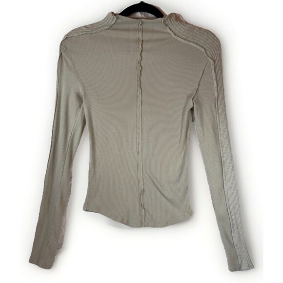 We‎ The Free People Top Women XS Beige Knit Tunic Cotton Blend Stretch - Picture 1 of 9